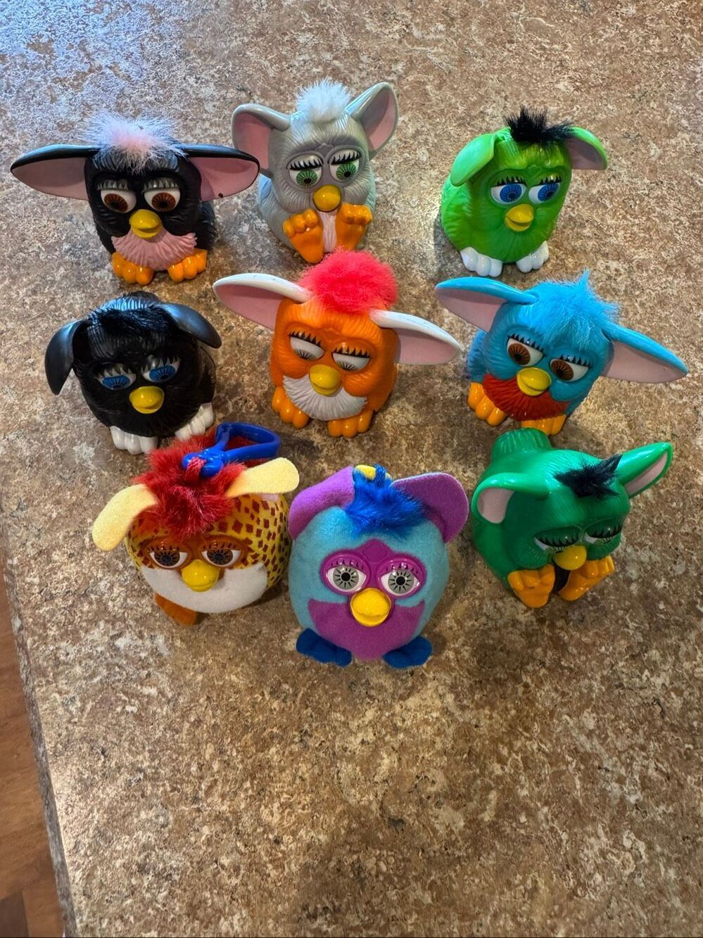 Vintage McDonald’s Furby Lot of 9 1998 2000 Figures Plush Keychains 90s Toys